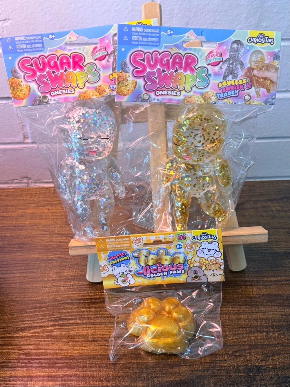 Viral ORB Sugar Swaps Gold Silver Onesies + Taba Golden Paw 3pc Bundle